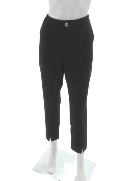 Cabi Women Ankle Pants Black Rayon Button Solid Classic Size 8
