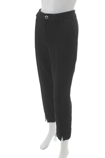 Cabi Women Ankle Pants Black Rayon Button Solid Classic Size 8