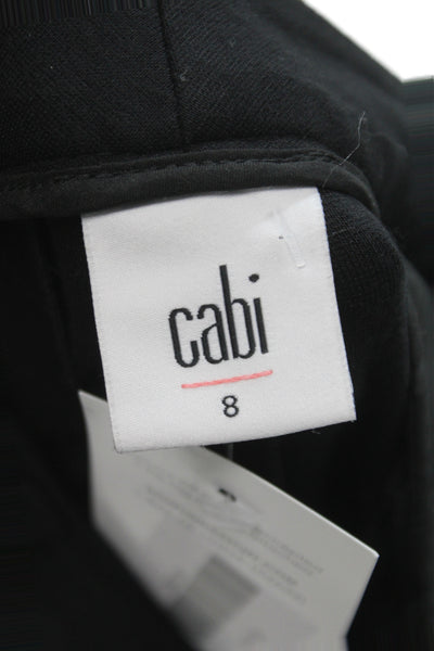 Cabi Women Ankle Pants Black Rayon Button Solid Classic Size 8