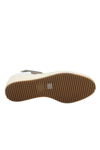 Eileen Fisher Womens Leather Espadrille Wedge Sandals Shoes Light Gray Size 9.5
