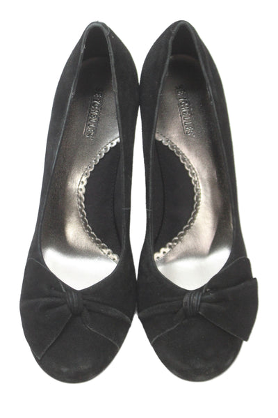 Seychelles Womens Bow Detail Suede High Heels Pump Shoes Black Size 8.5