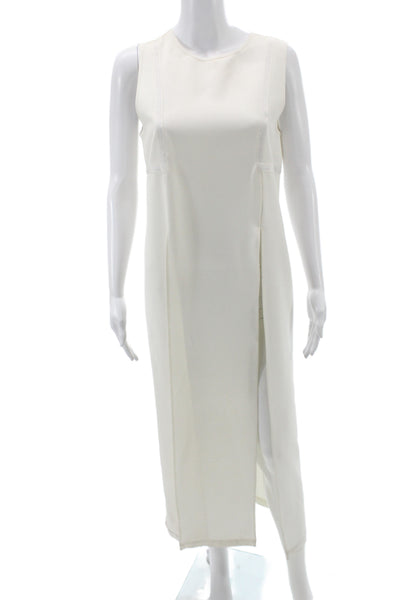 Belle Badgley Mischka Womens Maxi Dress Ivory Crew Neck Sleeveless Size S