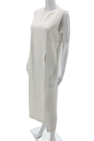 Belle Badgley Mischka Womens Maxi Dress Ivory Crew Neck Sleeveless Size S