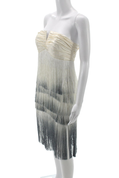 Badgley Mischka Womens Ivory Satin Sweetheart Sheath Dress Sleeveless Size 4