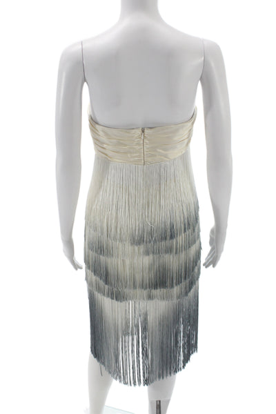Badgley Mischka Womens Ivory Satin Sweetheart Sheath Dress Sleeveless Size 4
