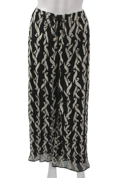 Sabina Musayev Womens Harem Floral Drawstring Pants Black Polyester Size XS