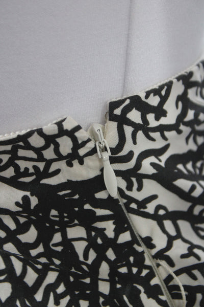 Christian Dior Women A-Line Ivory Cotton Midi Skirt Abstract Size 4