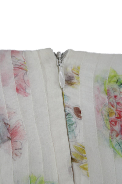 Gabriela Hearst Womens Silk Floral Midi Dress Short Sleeve Zip Size S