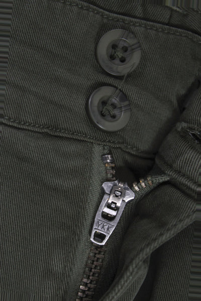 Bella Dahl Womens Cropped Military Green Tencel Pants 28 Inseam Size 25