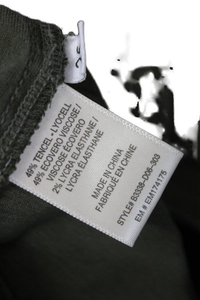 Bella Dahl Womens Cropped Military Green Tencel Pants 28 Inseam Size 25