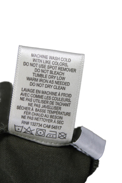 Bella Dahl Womens Cropped Military Green Tencel Pants 28 Inseam Size 25