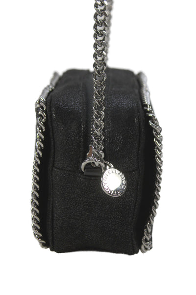 Stella McCartney Womens Faux Suede Shaggy Deer Crossbody Handbag Black