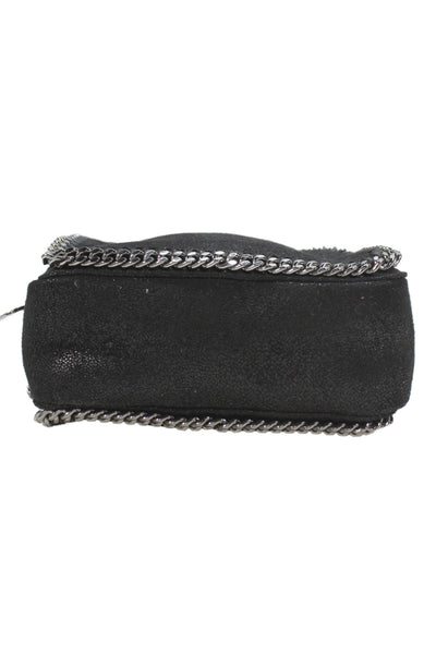 Stella McCartney Womens Faux Suede Shaggy Deer Crossbody Handbag Black