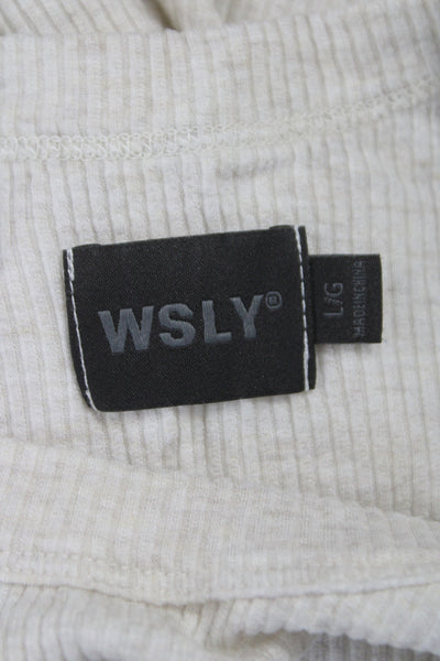 WSLY Womens Beige Basic Tank Round Neck 95% Tencel Size L
