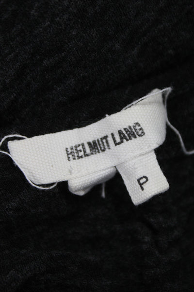 Helmut Lang Women Black Tunic Top Scoop Neck Short Sleeve Cotton Blend Size 0P