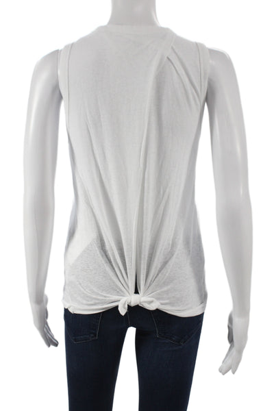 J Crew Womens White Sleeveless Basic Tank Crew Neck Cotton Size S