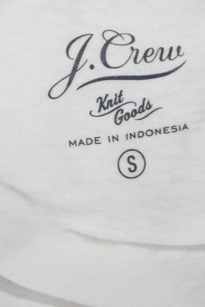 J Crew Womens White Sleeveless Basic Tank Crew Neck Cotton Size S
