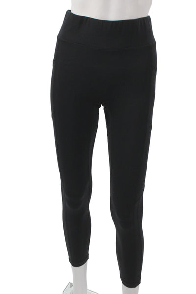 All Access Womens Ankle Leggings Black Nylon Blend Athleisure Size M