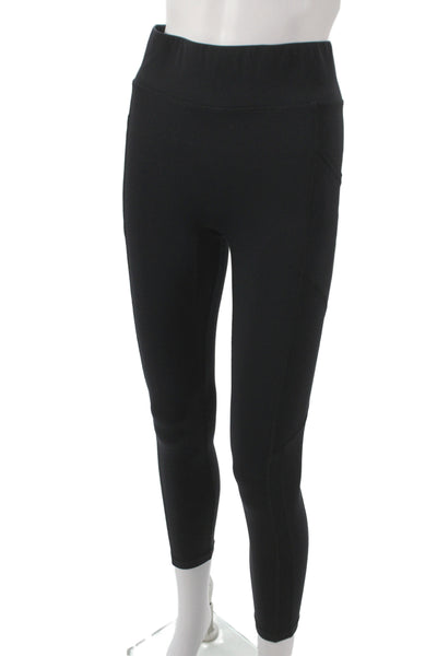 All Access Womens Ankle Leggings Black Nylon Blend Athleisure Size M
