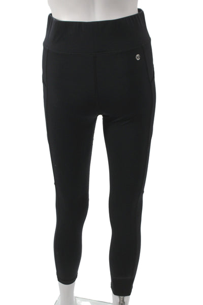 All Access Womens Ankle Leggings Black Nylon Blend Athleisure Size M