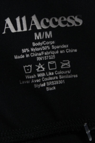 All Access Womens Ankle Leggings Black Nylon Blend Athleisure Size M