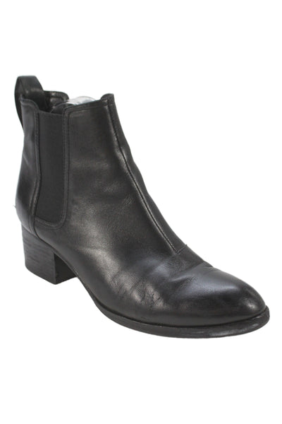 Rag & Bone Womens Leather Stretch Inset Ankle Boots Black Size 38 8