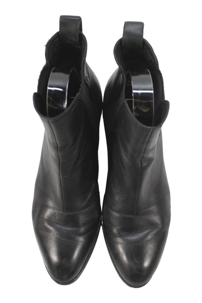 Rag & Bone Womens Leather Stretch Inset Ankle Boots Black Size 38 8