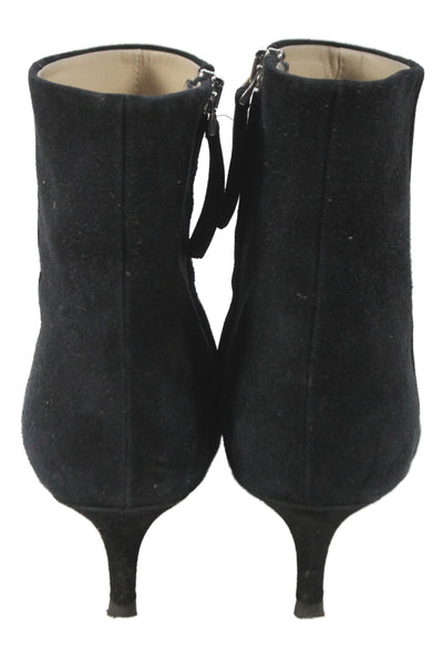 Theory Womens Suede Pointed Toe Zip Up Ankle Boots Black Size 38 8