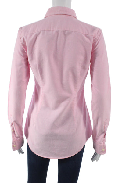 Ralph Lauren Women Basic Button-Up Pink Collared Long Sleeve Cotton Size XS