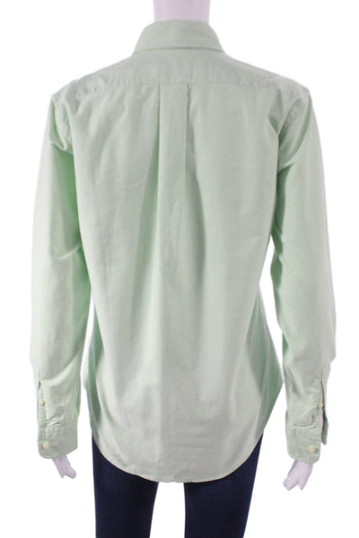 Polo Ralph Lauren Women Collared Button-Up Green Cotton Long Sleeve Size XS
