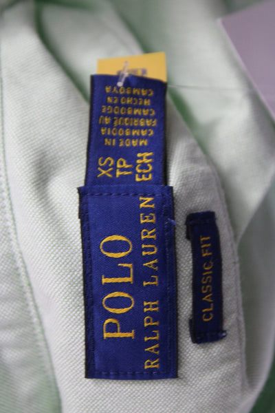 Polo Ralph Lauren Women Collared Button-Up Green Cotton Long Sleeve Size XS