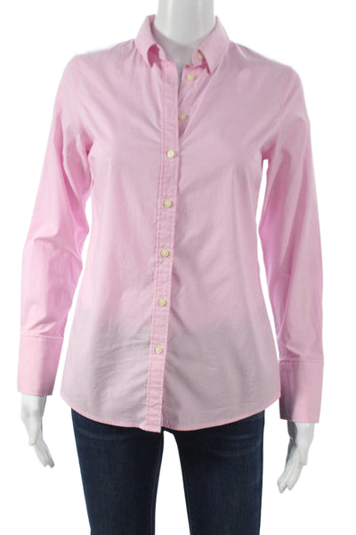 Banana Republic Womens Pink Collared Button-Up Long Sleeve Cotton Petite Size 2