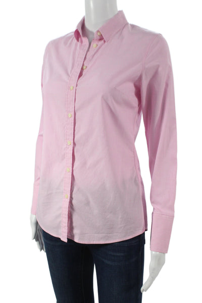 Banana Republic Womens Pink Collared Button-Up Long Sleeve Cotton Petite Size 2