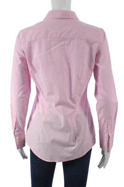 Banana Republic Womens Pink Collared Button-Up Long Sleeve Cotton Petite Size 2