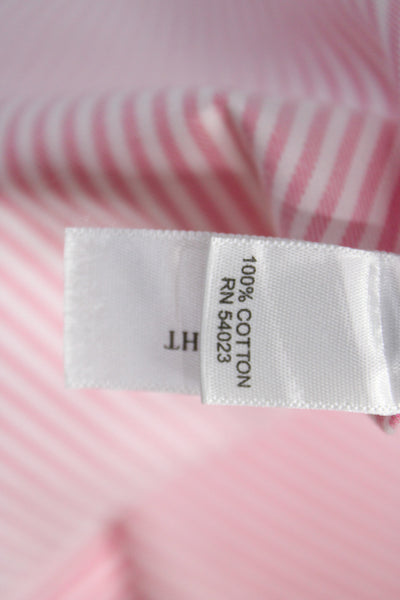 Banana Republic Womens Striped Collared Cotton Buttonup Long Sleeve Pink Size 2