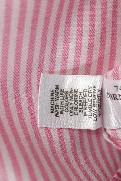 Banana Republic Womens Striped Collared Cotton Buttonup Long Sleeve Pink Size 2