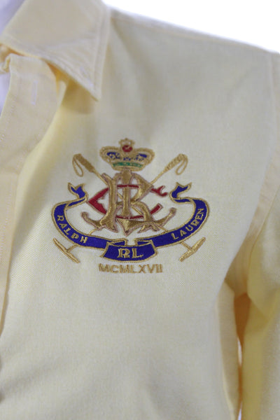 Ralph Lauren Polo Sport Womens Button-Up Long Sleeve Yellow Cotton Size 2