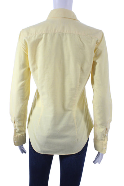 Ralph Lauren Polo Sport Womens Button-Up Long Sleeve Yellow Cotton Size 2