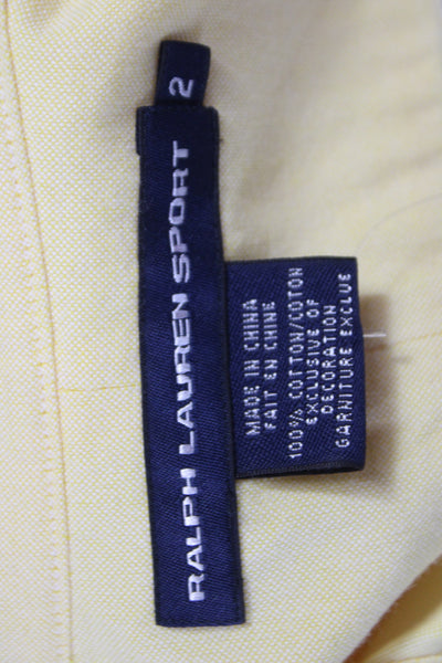 Ralph Lauren Polo Sport Womens Button-Up Long Sleeve Yellow Cotton Size 2