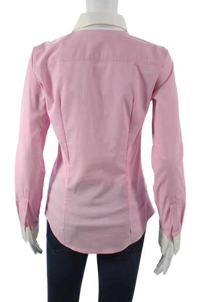 Banana Republic Womens Pink Collared Button-Up Long Sleeve Cotton Top Size 0