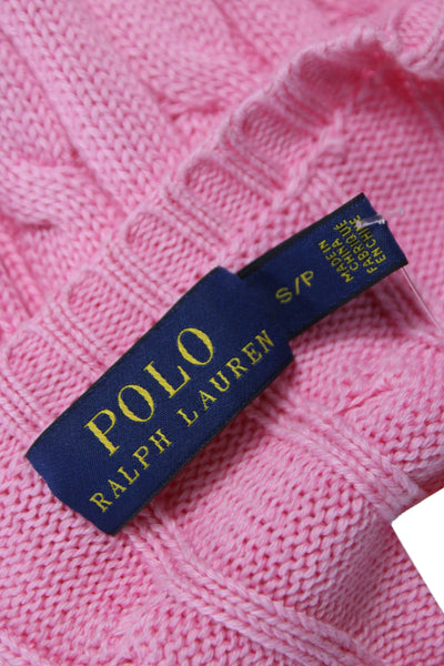 Polo Ralph Lauren Women Pink Cotton Pullover Sweater Long Sleeve Size S Petite