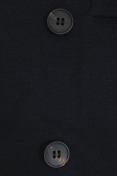 Bugatchi Men Blazer Blue Merino Wool Button Solid Classic Size M