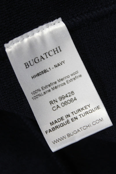 Bugatchi Men Blazer Blue Merino Wool Button Solid Classic Size M