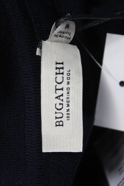 Bugatchi Men Blazer Blue Merino Wool Button Solid Classic Size M