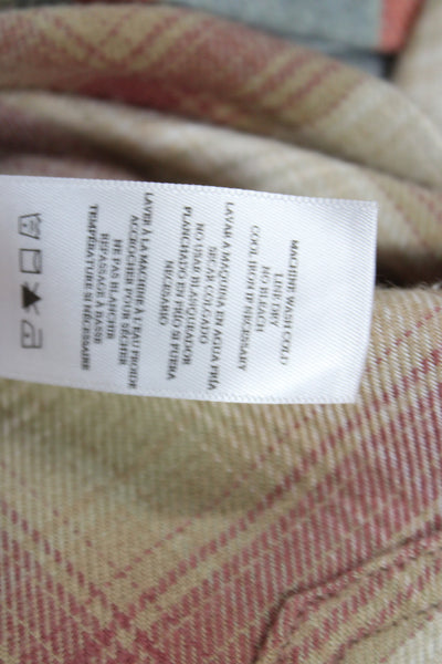 Rails Mens Plaid Long Sleeve Collared Button-Down Shirt Beige Size L