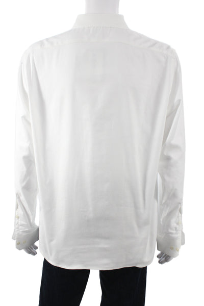 Banana Republic Mens Cotton Collared Long Sleeve Button-Down Shirt White Size L