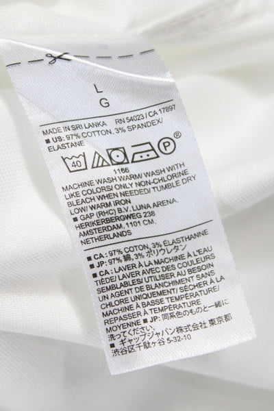 Banana Republic Mens Cotton Collared Long Sleeve Button-Down Shirt White Size L