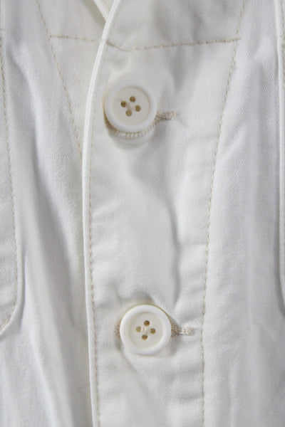Pistola Womens Jumpsuit White Short Sleeve Cotton Utility Solid Size XS