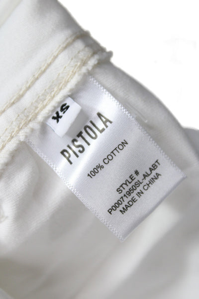 Pistola Womens Jumpsuit White Short Sleeve Cotton Utility Solid Size XS