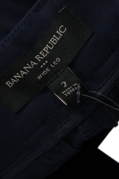 Banana Republic Women Dress Pants Blue Solid Cotton Size 2